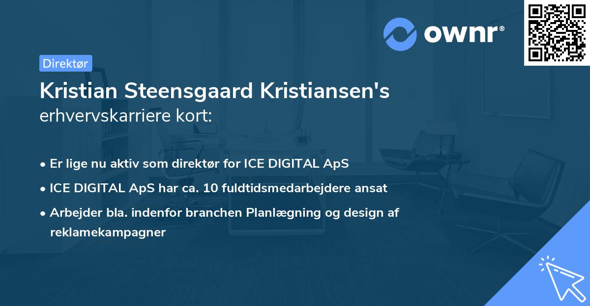 Kristian Steensgaard Kristiansen's erhvervskarriere kort