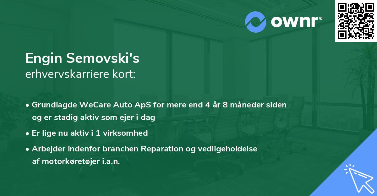 Engin Semovski's erhvervskarriere kort