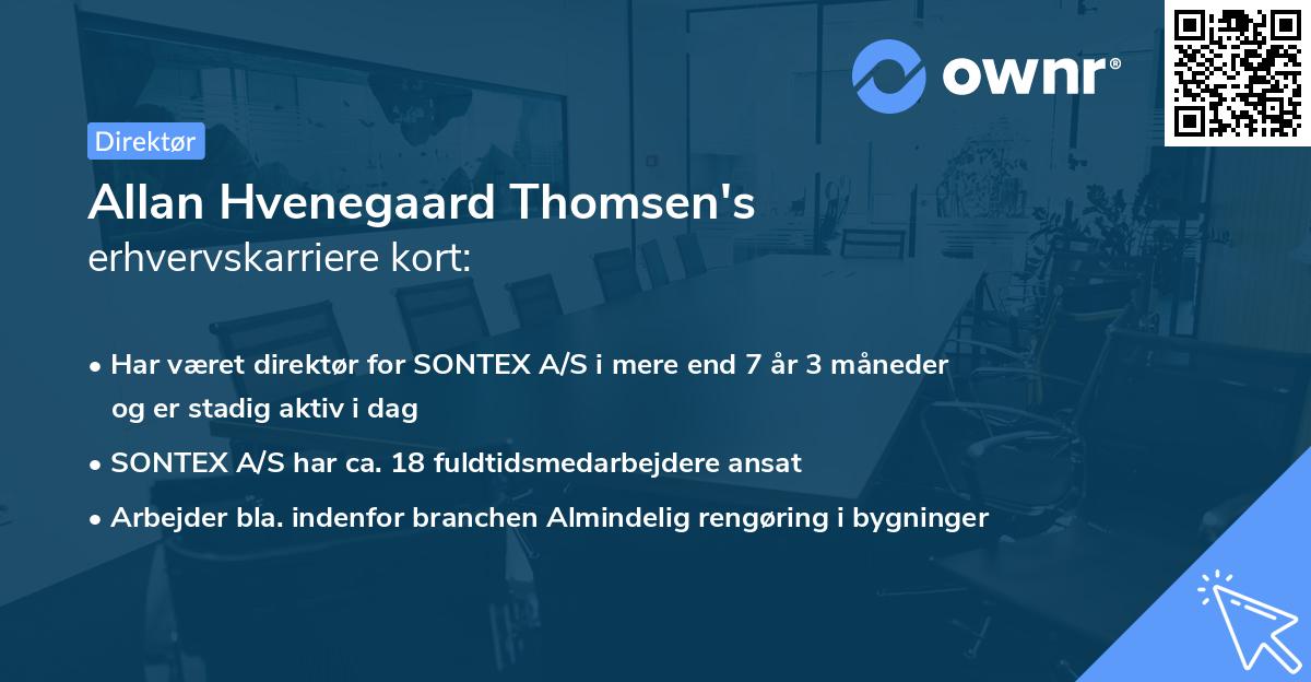 Allan Hvenegaard Thomsen's erhvervskarriere kort