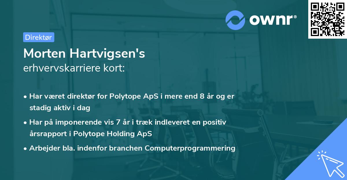 Morten Hartvigsen's erhvervskarriere kort