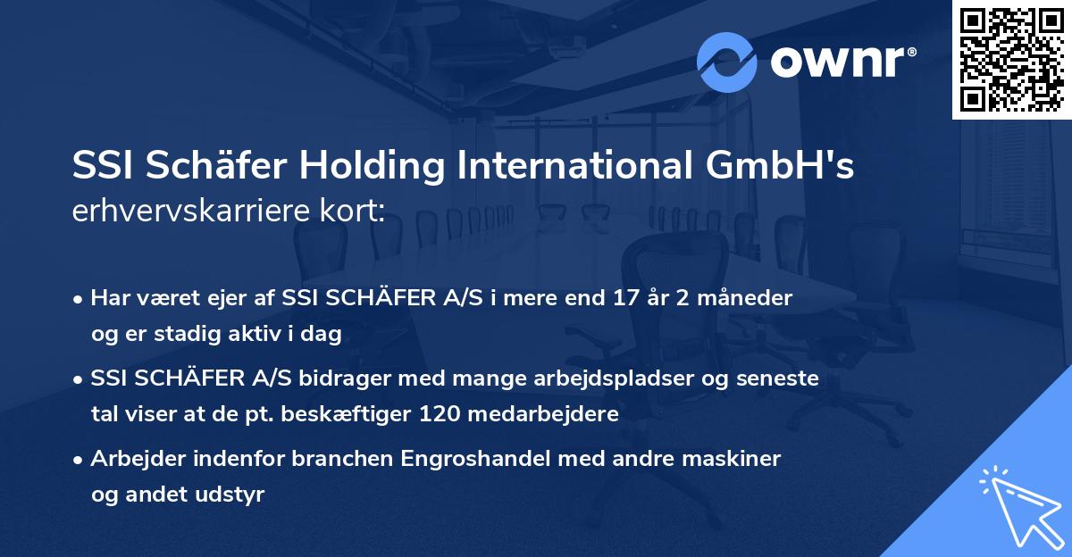 SSI Schäfer Holding International GmbH's erhvervskarriere kort