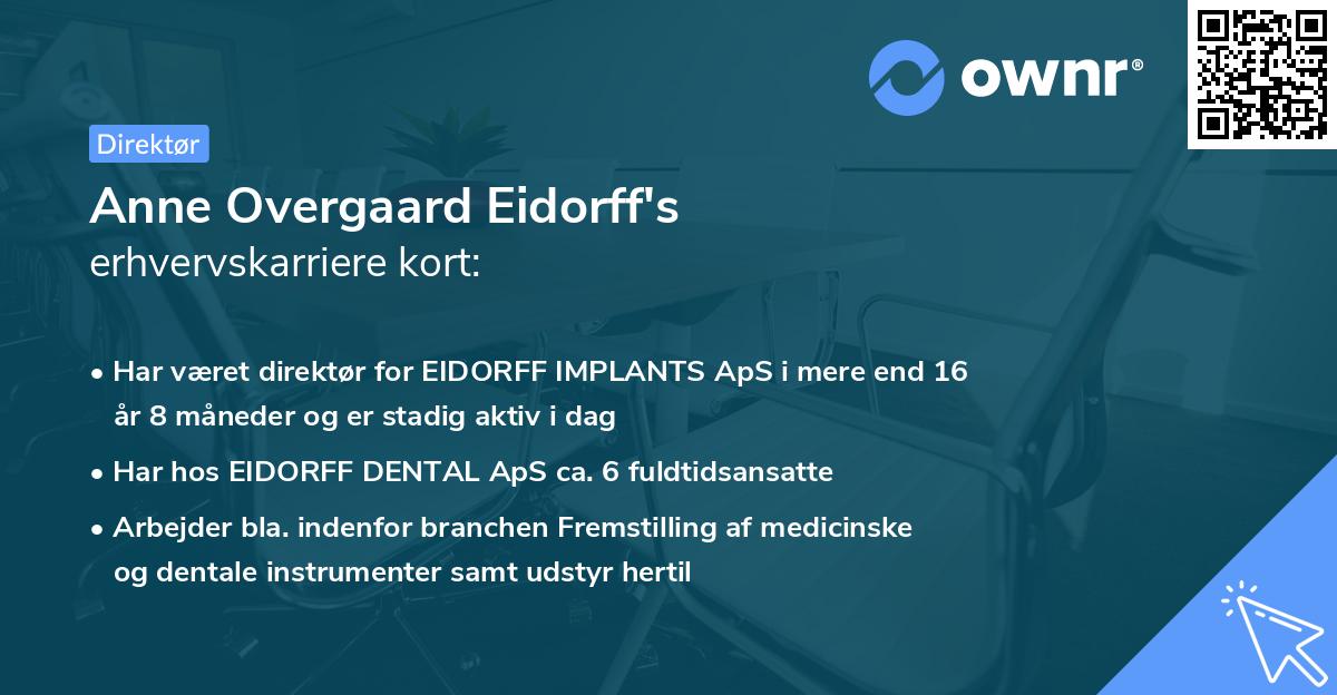 Anne Overgaard Eidorff's erhvervskarriere kort