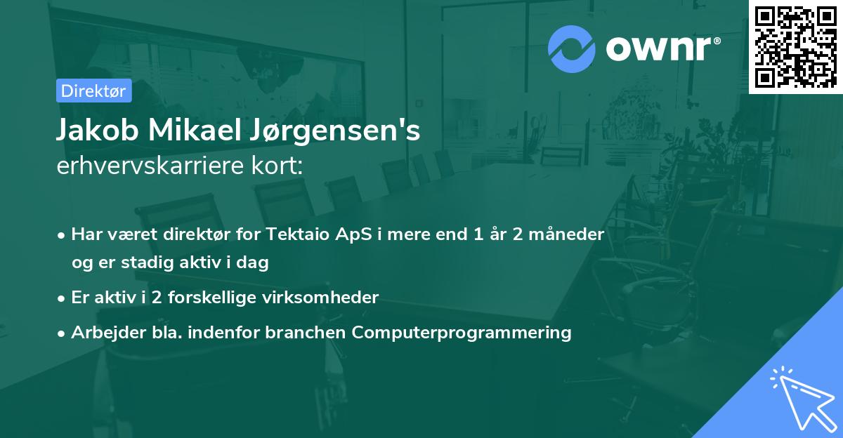 Jakob Mikael Jørgensen's erhvervskarriere kort