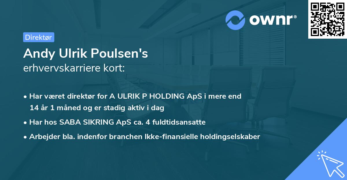 Andy Ulrik Poulsen's erhvervskarriere kort