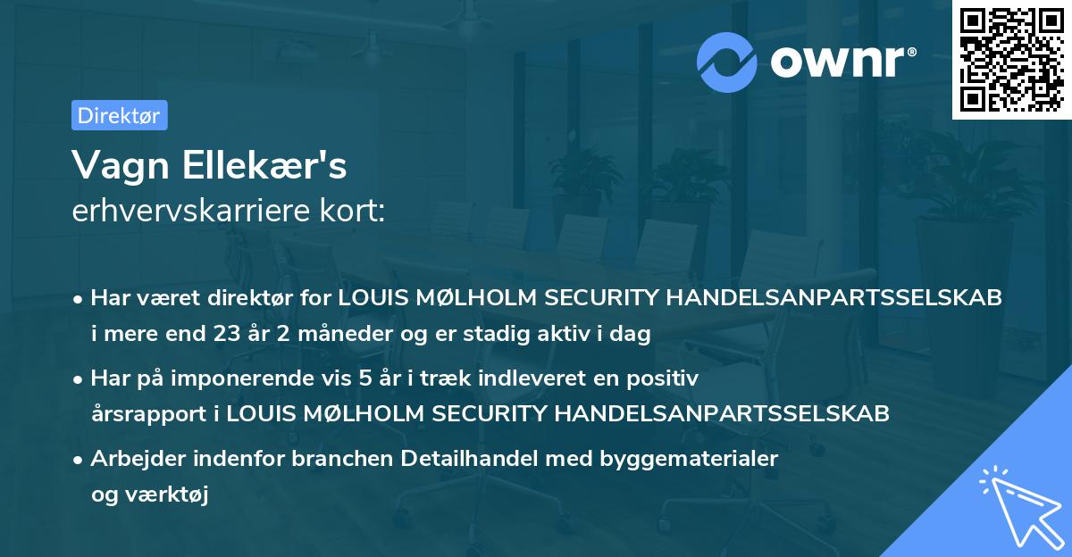 Vagn Ellekær's erhvervskarriere kort