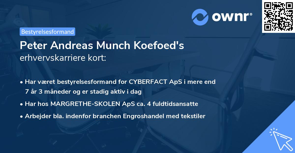 Peter Andreas Munch Koefoed's erhvervskarriere kort