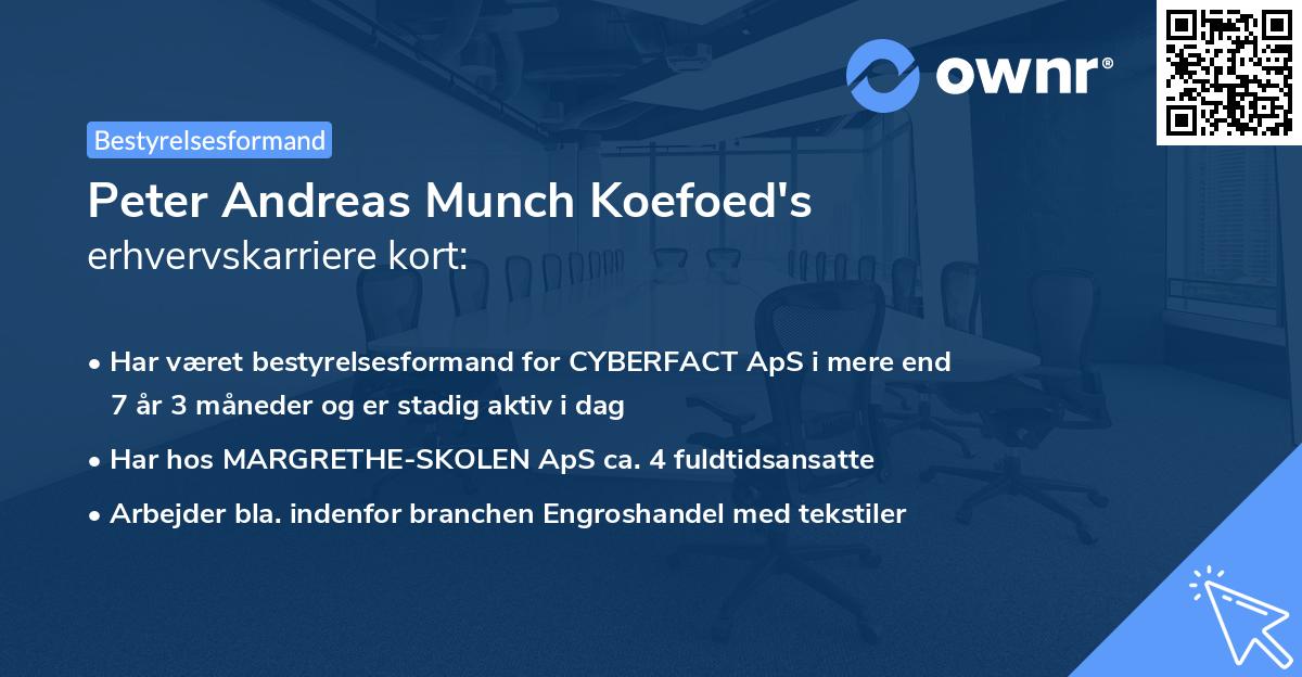 Peter Andreas Munch Koefoed's erhvervskarriere kort