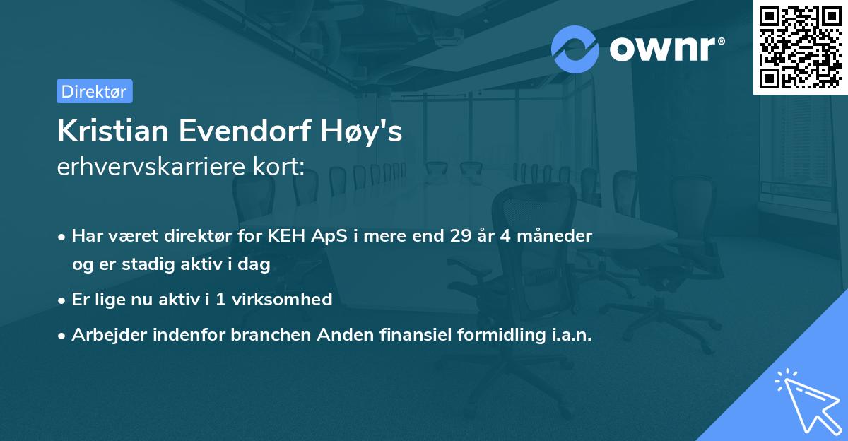 Kristian Evendorf Høy's erhvervskarriere kort