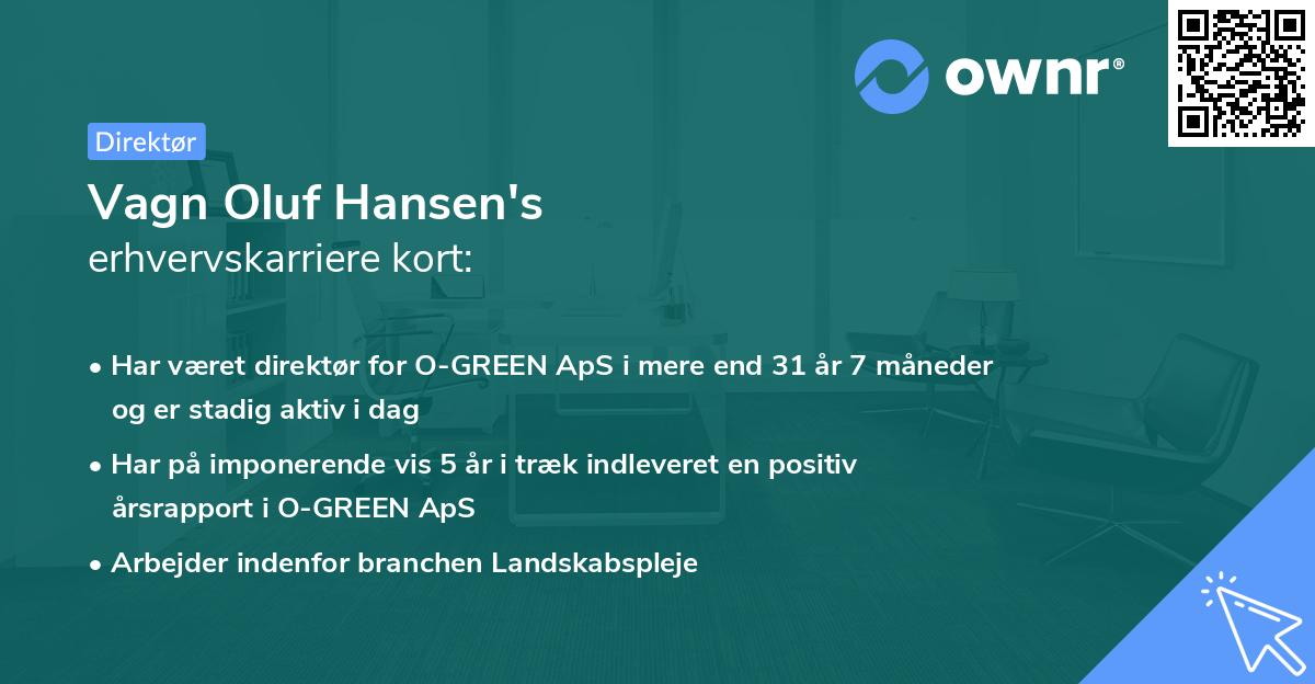 Vagn Oluf Hansen's erhvervskarriere kort