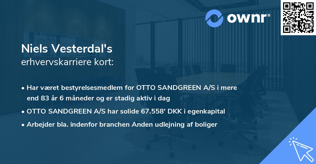 Niels Vesterdal's erhvervskarriere kort