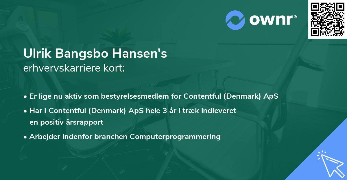 Ulrik Bangsbo Hansen's erhvervskarriere kort