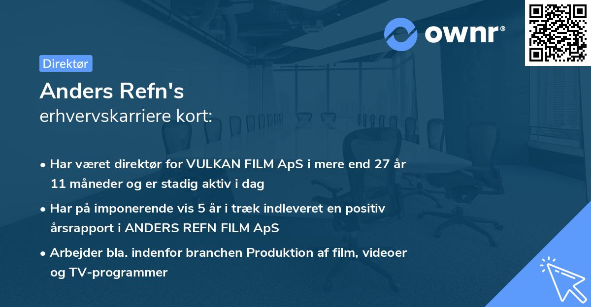 Anders Refn's erhvervskarriere kort