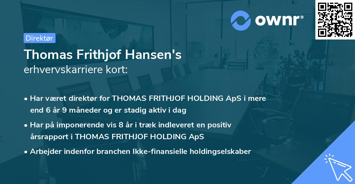 Thomas Frithjof Hansen's erhvervskarriere kort