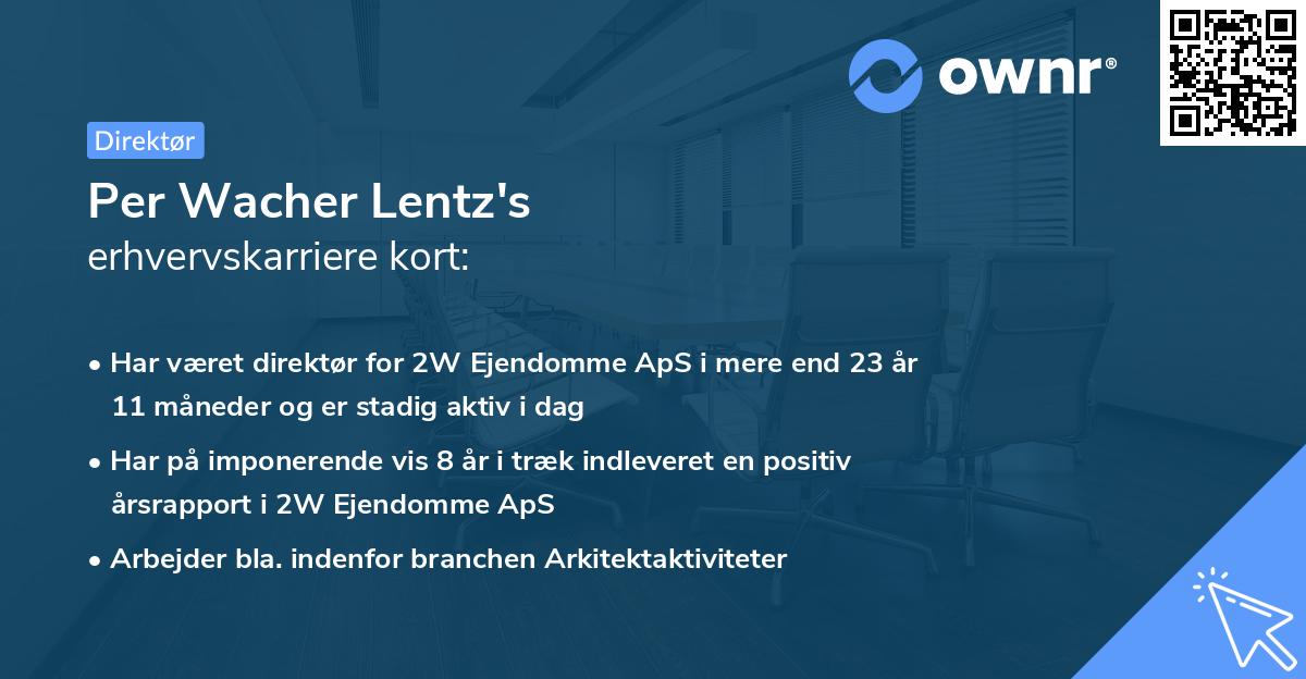Per Wacher Lentz's erhvervskarriere kort