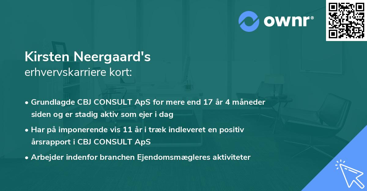 Kirsten Neergaard's erhvervskarriere kort