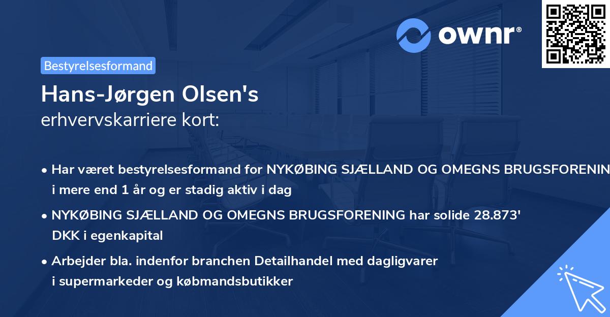 Hans-Jørgen Olsen's erhvervskarriere kort