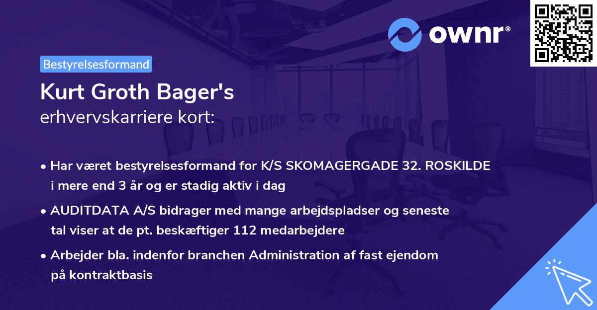 Kurt Groth Bager's erhvervskarriere kort