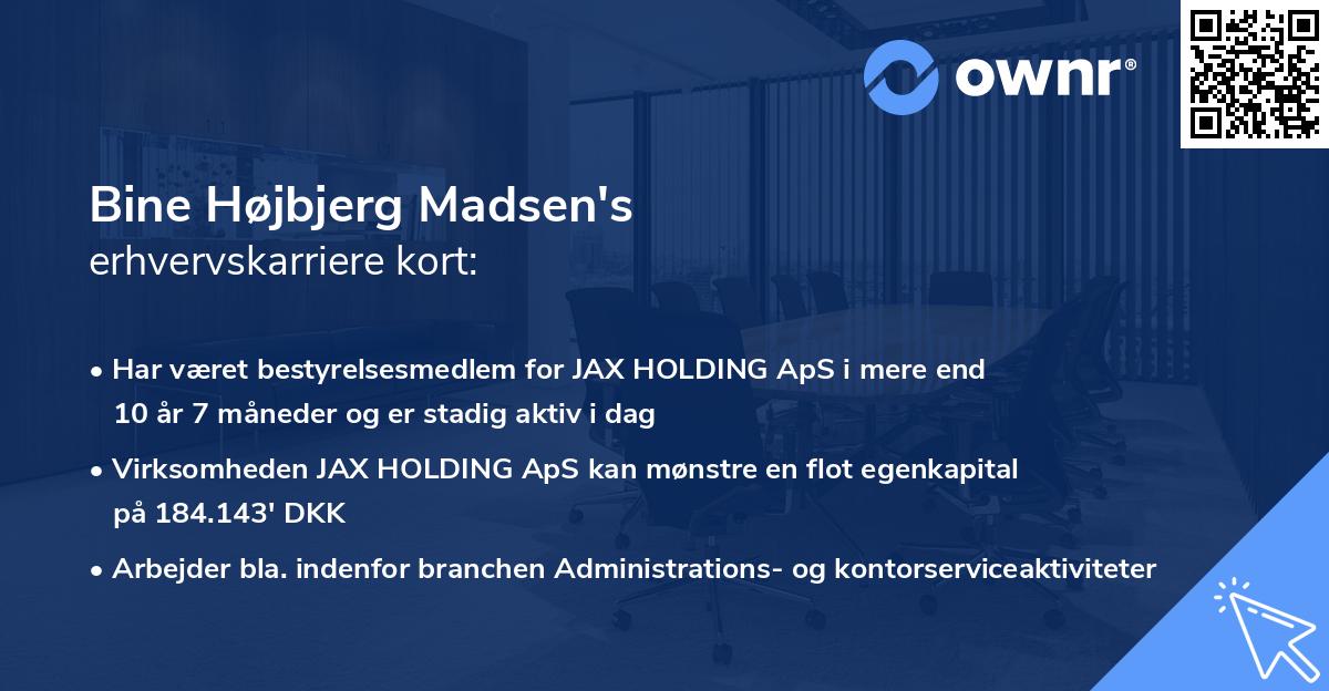 Bine Højbjerg Madsen's erhvervskarriere kort