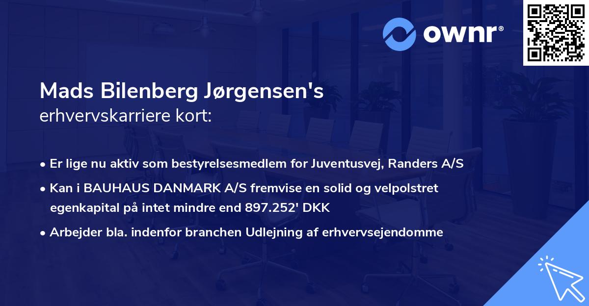 Mads Bilenberg Jørgensen's erhvervskarriere kort