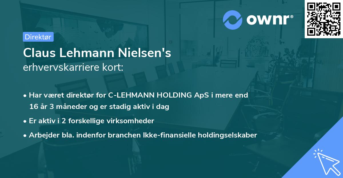 Claus Lehmann Nielsen's erhvervskarriere kort