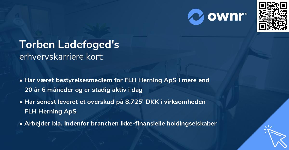 Torben Ladefoged's erhvervskarriere kort