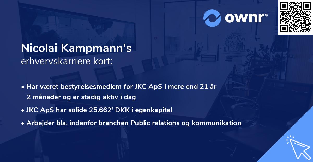 Nicolai Kampmann's erhvervskarriere kort
