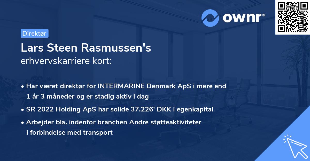 Lars Steen Rasmussen's erhvervskarriere kort