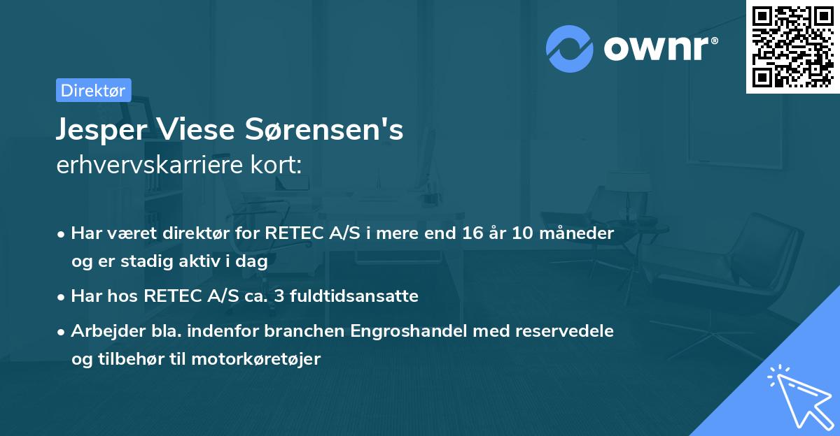 Jesper Viese Sørensen's erhvervskarriere kort