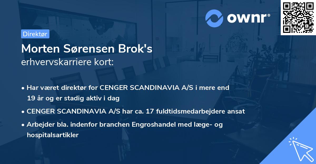 Morten Sørensen Brok's erhvervskarriere kort