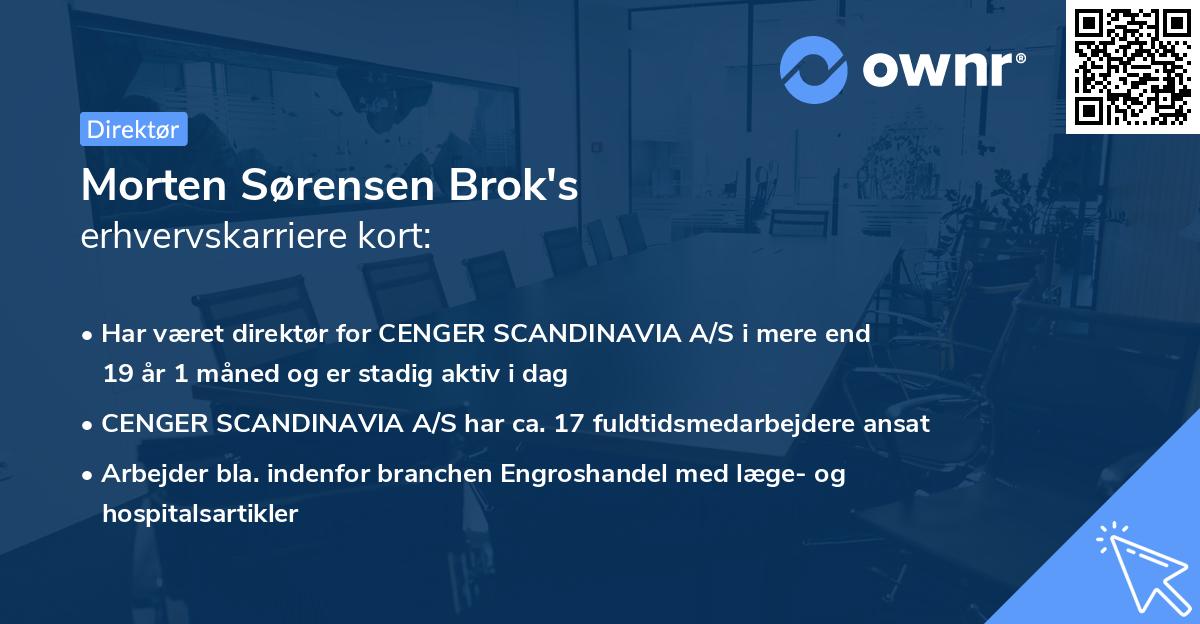 Morten Sørensen Brok's erhvervskarriere kort