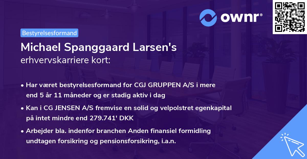 Michael Spanggaard Larsen's erhvervskarriere kort