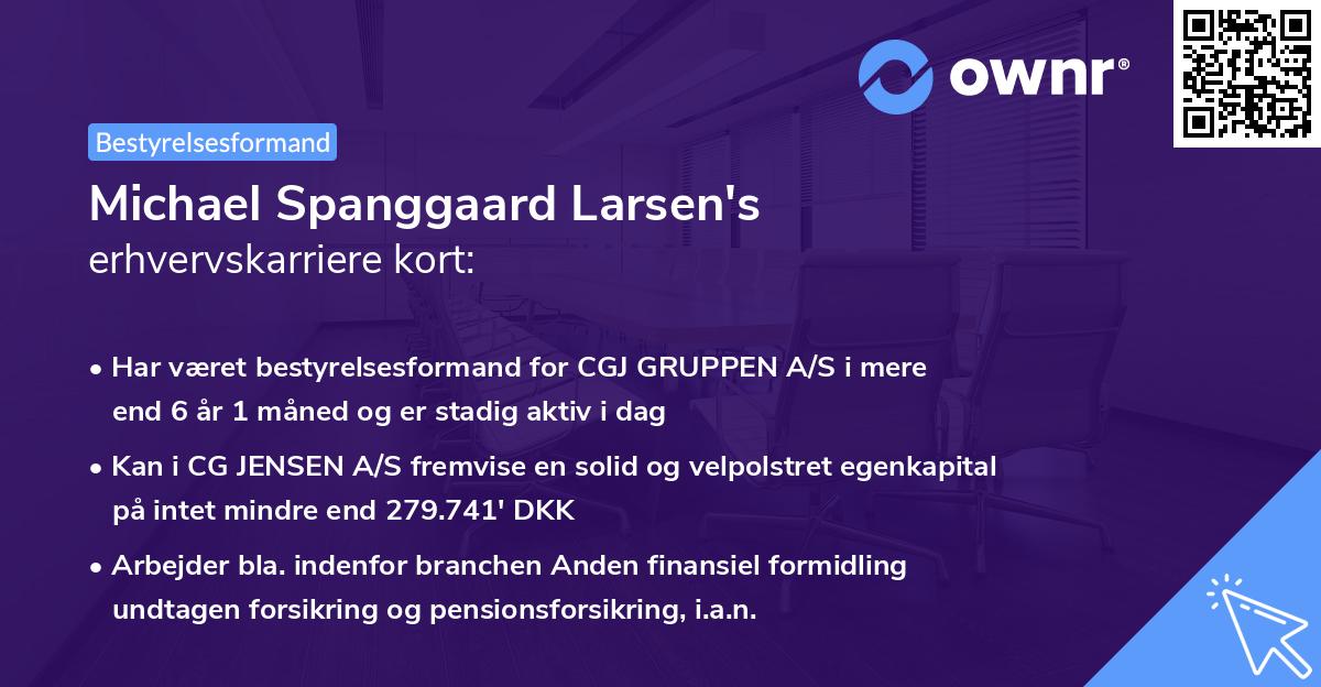 Michael Spanggaard Larsen's erhvervskarriere kort