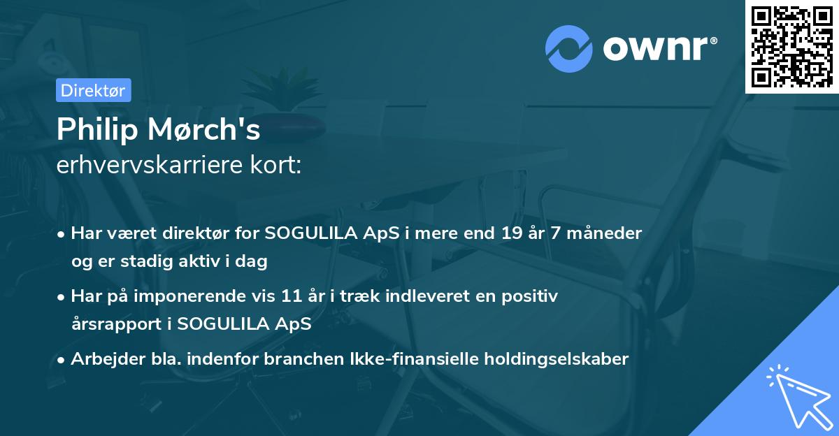 Philip Mørch's erhvervskarriere kort
