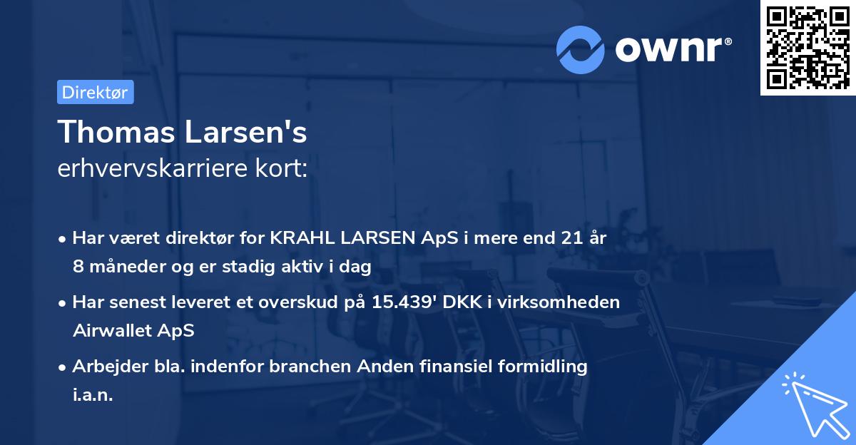Thomas Larsen's erhvervskarriere kort