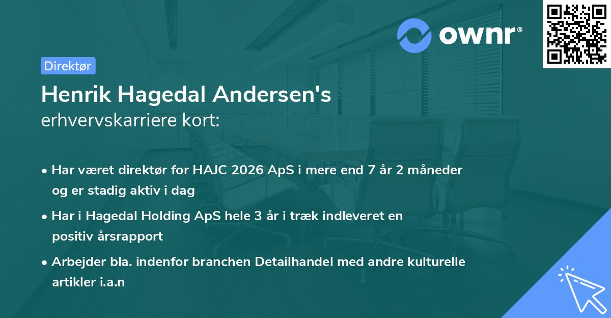 Henrik Hagedal Andersen's erhvervskarriere kort