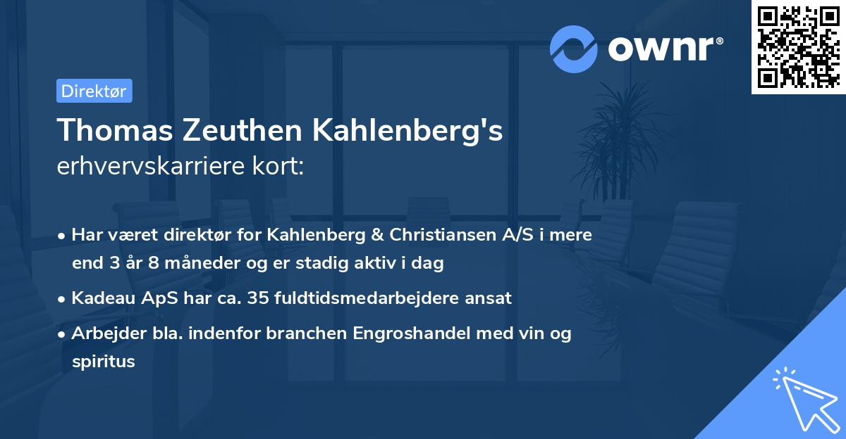 Thomas Zeuthen Kahlenberg's erhvervskarriere kort