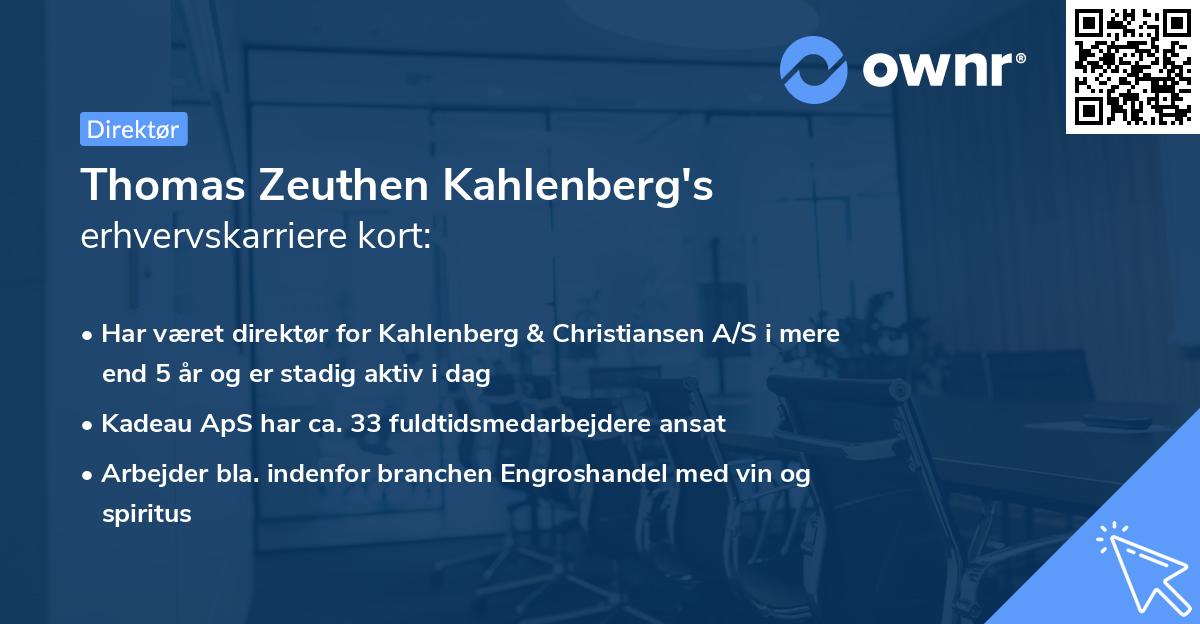 Thomas Zeuthen Kahlenberg's erhvervskarriere kort
