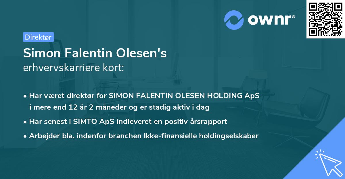Simon Falentin Olesen's erhvervskarriere kort