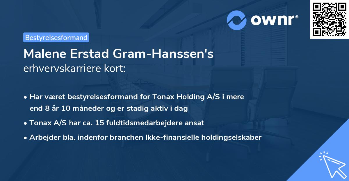 Malene Erstad Gram-Hanssen's erhvervskarriere kort