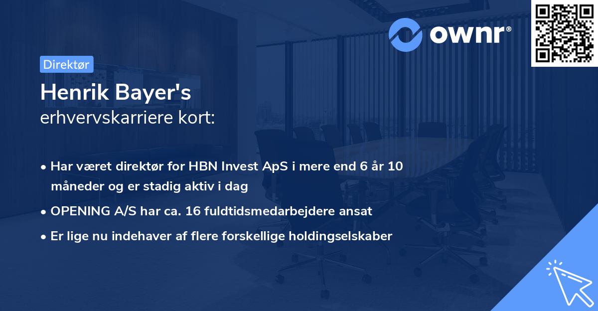 Henrik Bayer's erhvervskarriere kort