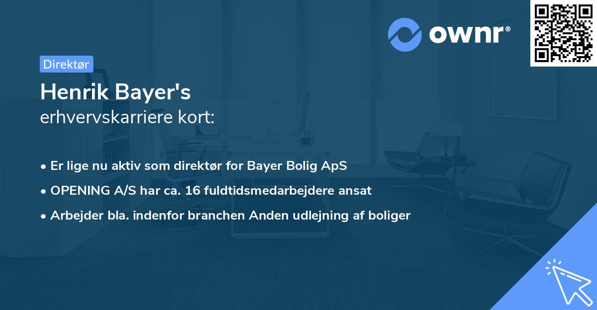 Henrik Bayer's erhvervskarriere kort