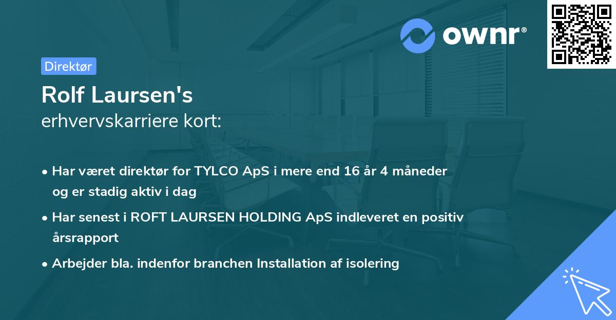 Rolf Laursen's erhvervskarriere kort