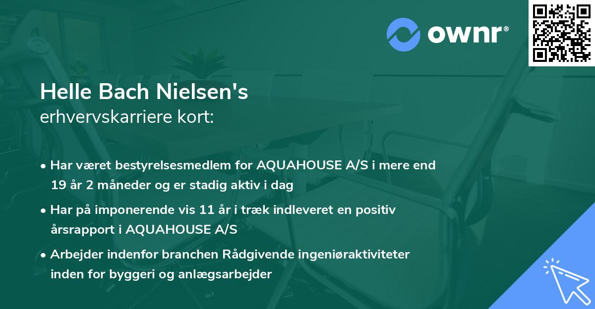Helle Bach Nielsen's erhvervskarriere kort