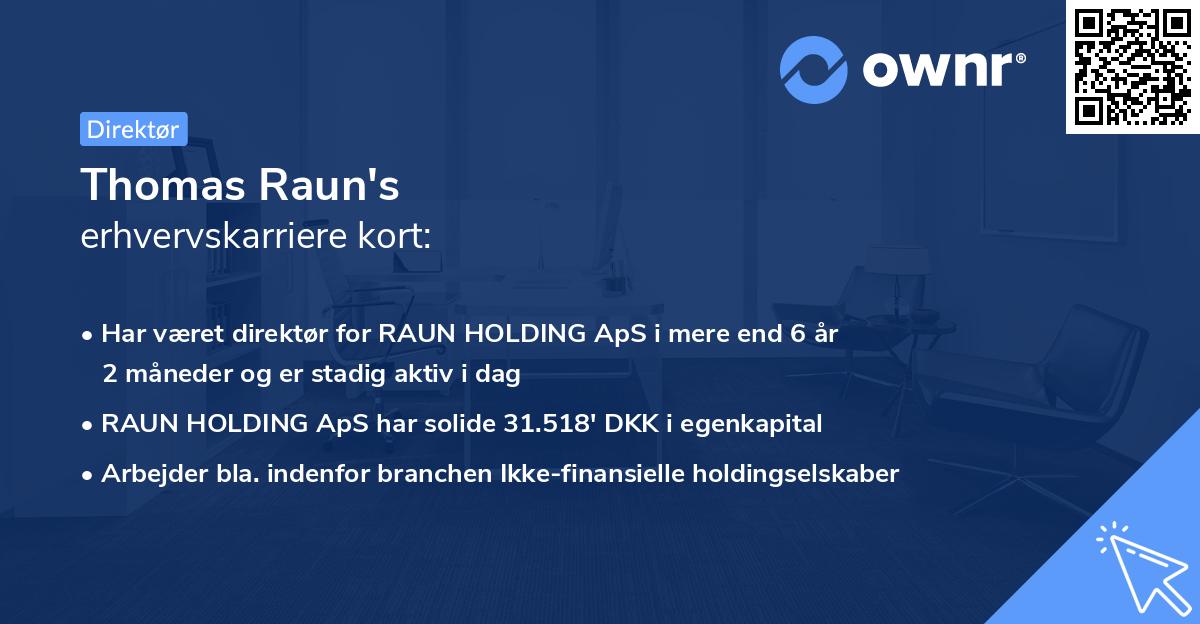 Thomas Raun's erhvervskarriere kort