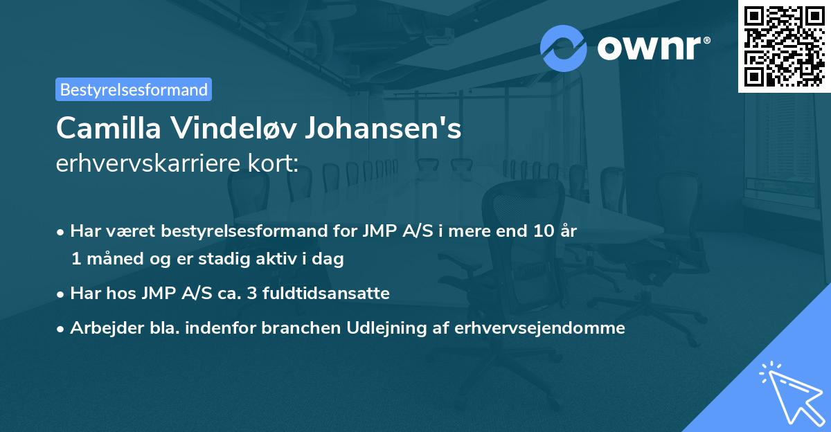 Camilla Vindeløv Johansen's erhvervskarriere kort