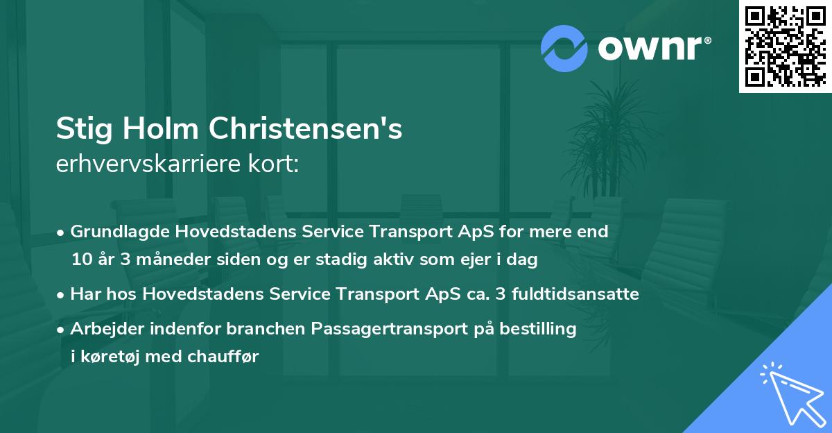 Stig Holm Christensen's erhvervskarriere kort