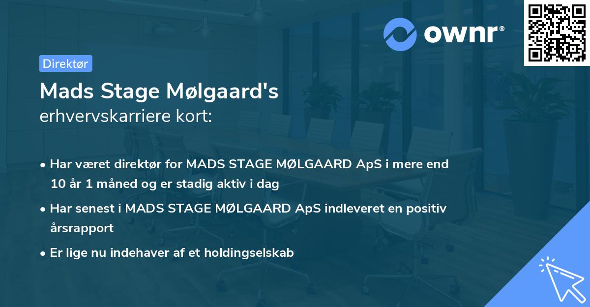 Mads Stage Mølgaard's erhvervskarriere kort