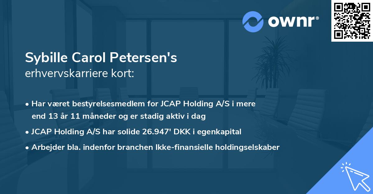 Sybille Carol Petersen's erhvervskarriere kort
