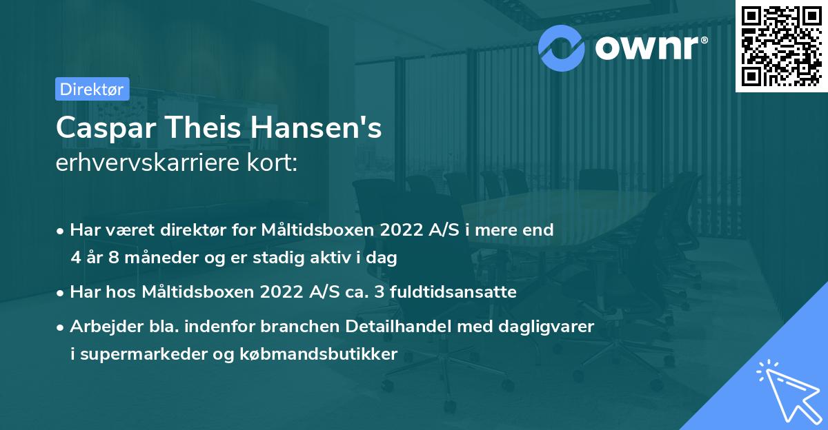Caspar Theis Hansen's erhvervskarriere kort