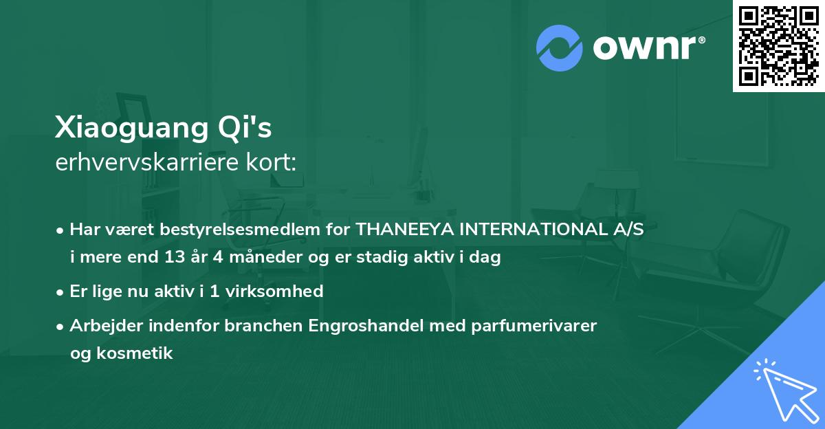 Xiaoguang Qi's erhvervskarriere kort